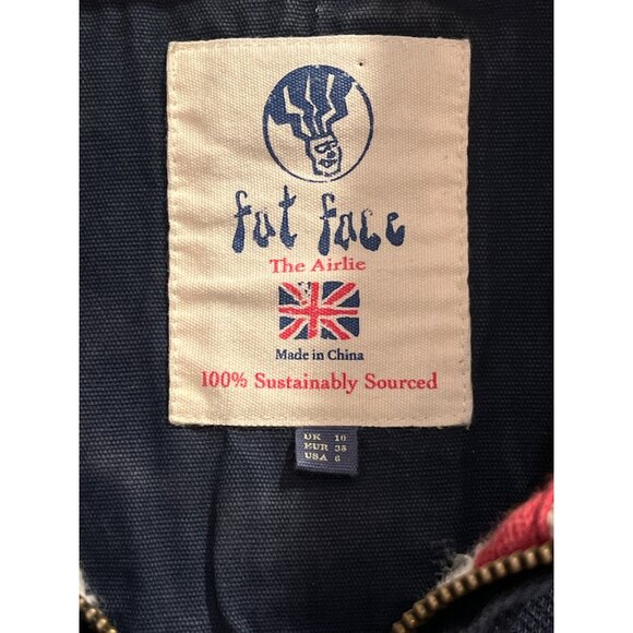 Navy Striped Fat Face The Airlie Half-Zip Sweatshirt UK10/EUR38/USA6 100% Sustai - Picture 4 of 12